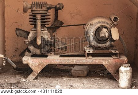 Worn Out Bore Well Motor Used To Extract Water For Domestic Use