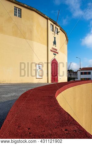 Figueira Da Foz, Portugal - July 27, 2021: Exterior View Of Bullring, Also Known As 