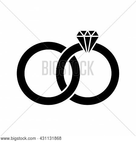 Diamond Ring Icon Isolated Design Illustration. Diamond Ring Icon Simple Sign. Trendy And Modern Rin