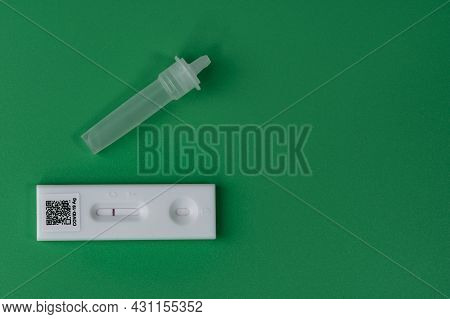 The Covid 19 Rapid Antigen Test Kit With Negative Result. Selective Focus Points.