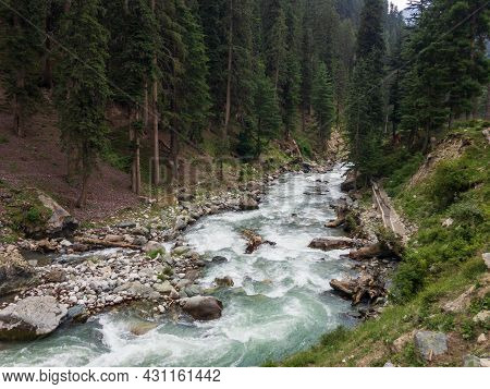 River In Bluewater Kalam Valley In Swat Pakistan