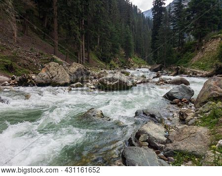 Bluewater Kalam River With Scenic Landscape Background