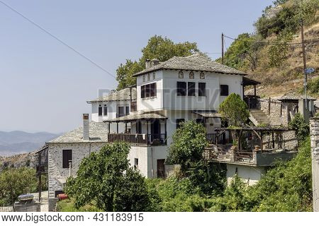 Region Of Thessaly, Greece. 07.28.2021. View Of The Mountains Village Of Makrinitsa (south Pelion) W