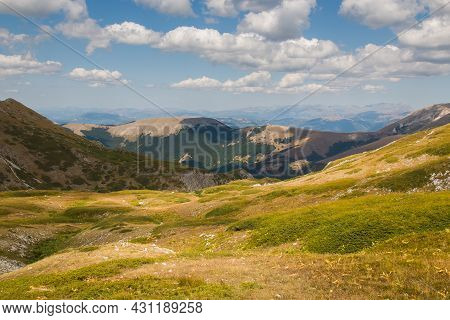 View Of Valley At The Feet Of Mount Terminillo In Lazio, Central Italy