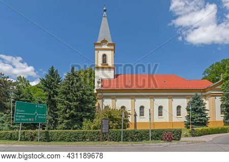 Morahalom, Hungary - June 16, 2021: Saint Laszlo Roman Catholic Church St. Ladislaus I Of Hungary.