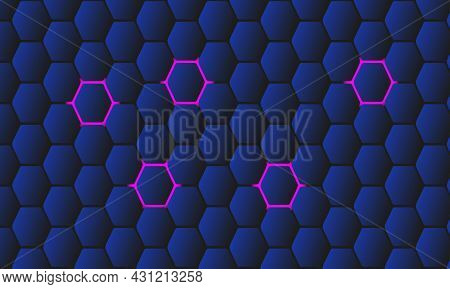 Abstract Hexag For Brochure Design. Future Technology.