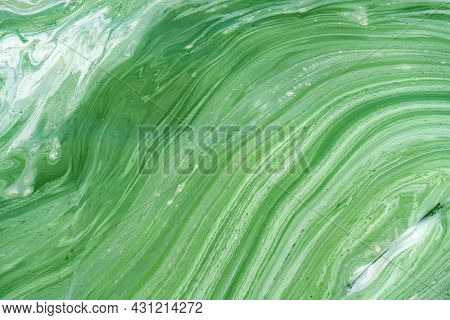 Water Pollution By Blooming Blue-green Algae (cyanobacteria) On Dnieper River At Kremenchug Reservoi