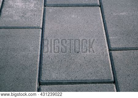 Vibro-pressed Concrete Paving Slabs. Pattern Of Rectangles.
