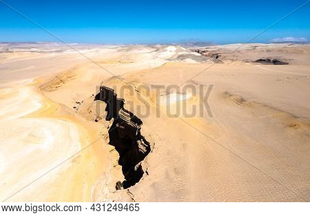 Aerial View Of The Canyon Of The Lost In Ica, Peru