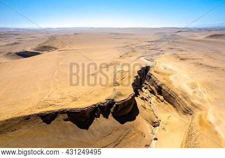 Aerial View Of The Canyon Of The Lost In Ica, Peru