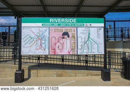 Newton, Ma, Usa - Apr. 10, 2021: Boston Metro Mbta Schematic Map Including Rapid Subway System And G
