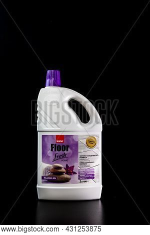 Sano Floor Fresh Flooring Cleaner Detergent Isolated On Black In Bucharest, Romania, 2021