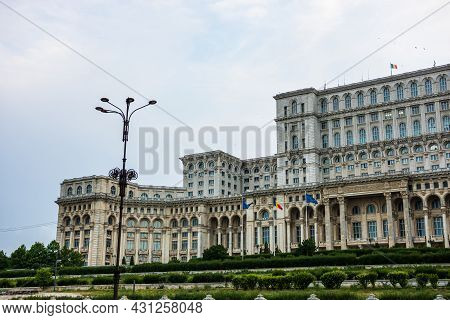 Palace Of Parliament At Night Time, Bucharest, Romania