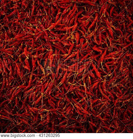 Dried Red Hot Chilli Texture Background