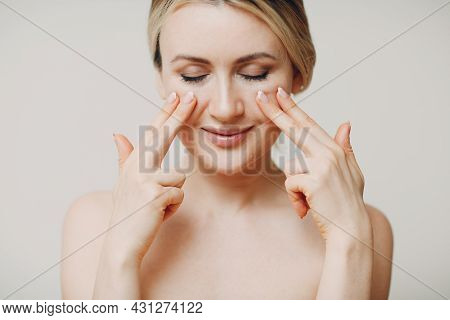 Young Adult Doing Facial Gymnastics Self Massage And Rejuvenating Exercises Face Building And Liftin