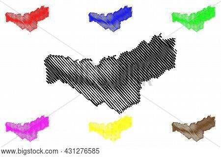 Merzig Wadern District (federal Republic Of Germany, State Of Saarland, Rural District) Map Vector I