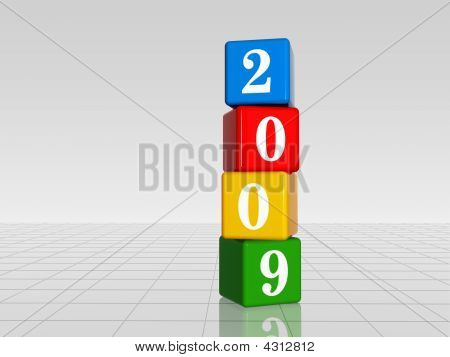 Boîtes de couleur avec la réflexion de 2009