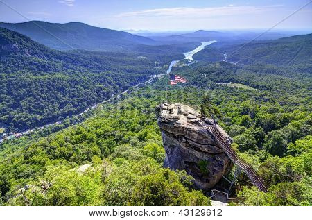 Chimney Rock at Chimney Rock State Park in North Carolina, USA.