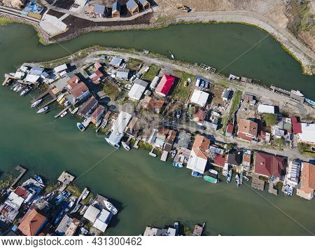 Aerial View Of Chengene Skele - Fishing Village (ribarsko Selishte) Near City Of Burgas, Bulgaria