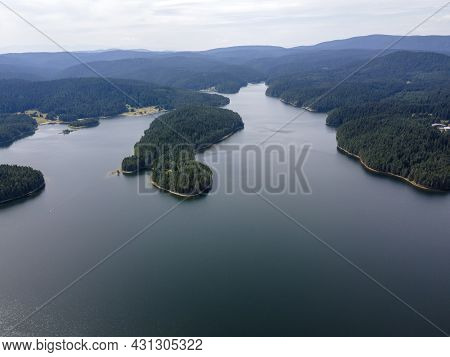 Aerial View Of Golyam Beglik Reservoir, Pazardzhik Region, Bulgaria