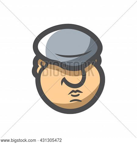 Georgian With A Big Hat Vector Icon Cartoon Illustration.