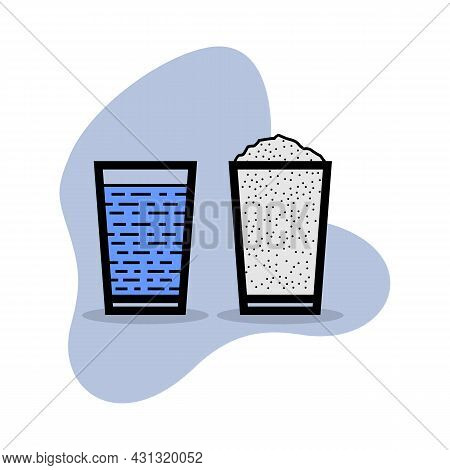 One Cup Of Water And One Cup Of Rice Powder For Making Kerala Puttu Also Known Rice Steam Cake