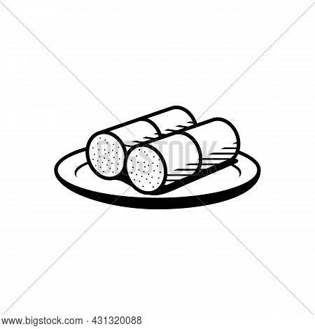 South Indian Breakfast Dish Steam Rice Cake Also Known Kerala Puttu Outine Sketch