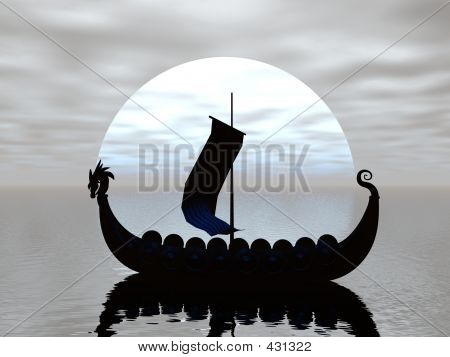 Viking skib silhuet