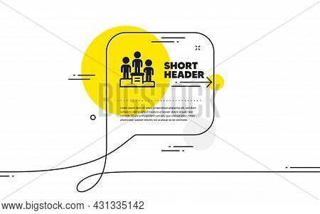 Business Podium Icon. Continuous Line Chat Bubble Banner. Employee Nomination Sign. Teamwork Award S