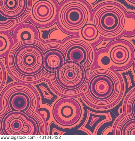 Multi Colored Wavy Geometric Surface. Divergent Circles Abstract Background. Modern Concept Art. Cre