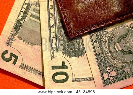 Bankbiljetten en portefeuille