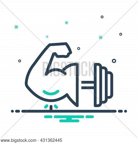 Mix Icon For Might Strength Vigor Efficacy Potency Muscle Bicep Training Physical