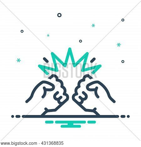 Mix Icon For Aggressive Belligerent Punch Revolution Fight Fiery Angry Attack