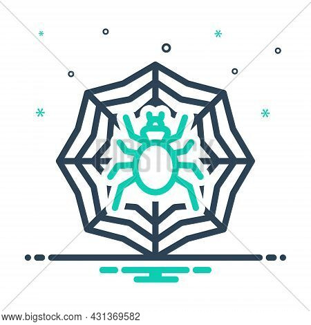 Mix Icon For Spider Cobweb Prejudicial Spider-web Web Net Halloween Danger Insect Creature Nature
