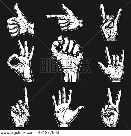 Hand Signs And Gestures Collection Vector Graphic