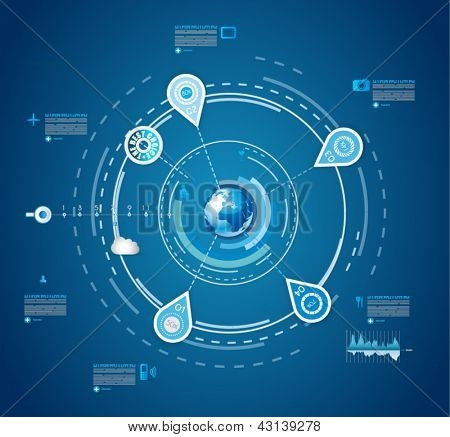Infografica template per la visualizzazione dei dati di statistica. Composizione moderna da usare come infochart, pro