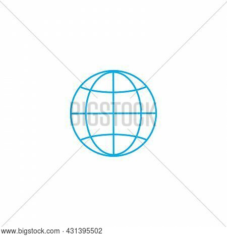 The Globe Icon. Globe Symbol. Stock Vector Illustration Isolated On White Background.