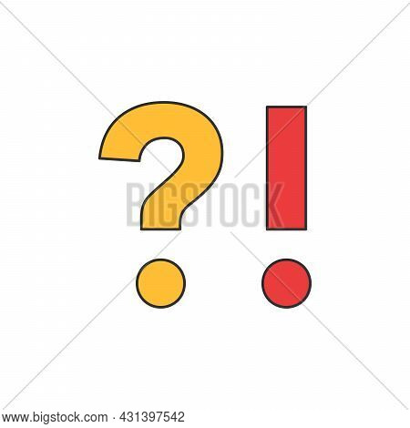 Question Mark And Exclamation Point Icon. Stock Vector Illustration Isolated On White Background.