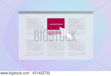 Native Advertising Flat Vector Concept Illustration. Programmatic Targeting And Social Media Marketi