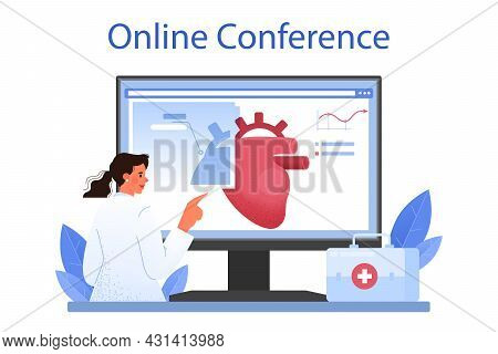Cardiologist Online Service Or Platform. Idea Of Heart Care