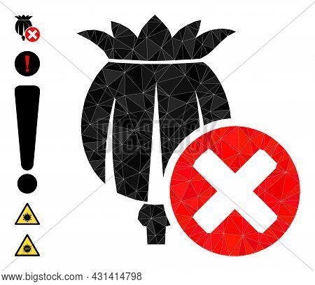 Triangle Forbid Poppy Polygonal Symbol Illustration, And Similar Icons. Forbid Poppy Is Filled With 