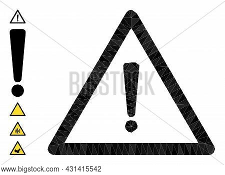 Triangle Warning Sign Polygonal Symbol Illustration, And Similar Icons. Warning Sign Is Filled With 
