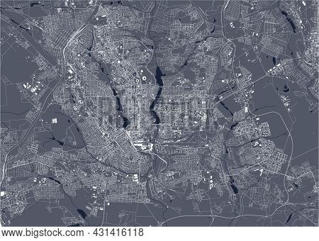 Map Of The City Of Donetsk, Ukraine