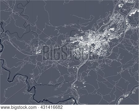 Map Of The City Of Oviedo, Spain