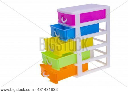 Organizer Plastic Toolbox Isolated On White Background
