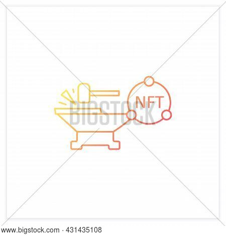 Minting Gradient Icon. Tokenizes Digital Asset On Blockchain. Minting Cryptocurrency. Digitalization