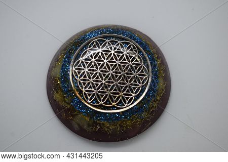 Orgonite For Desk With Flower Of Life Inside