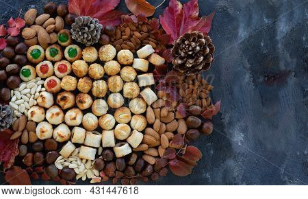 Panellets, A Typical Pastry Of Catalonia, Spain, In All Saints Holiday.