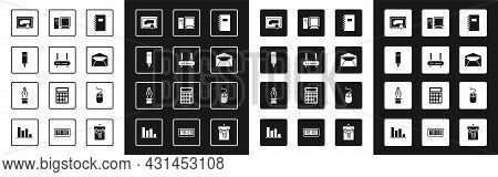 Set Spiral Notebook, Router And Wi-fi Signal, Marker Pen, Certificate Template, Envelope, Computer M