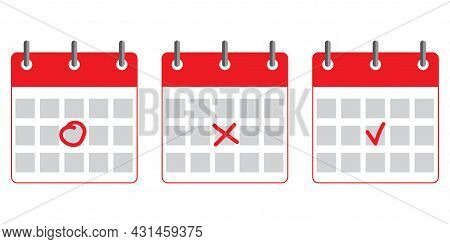 Red Simple Planner Icon. Planner Diary Symbol. Business Organizer. Calendar Emblem. Vector Illustrat